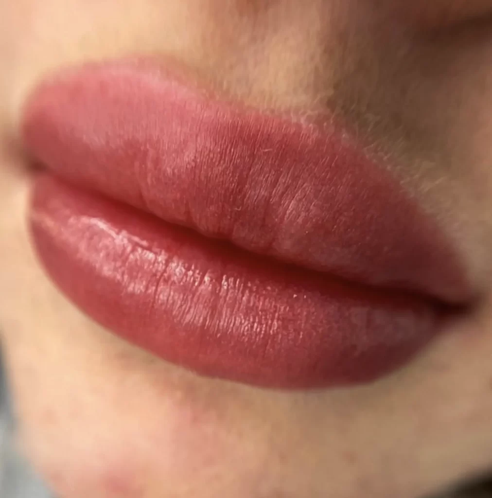 Lip blushing tattoo